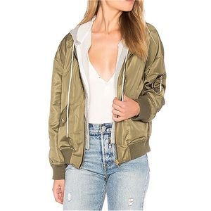 Central Park West Olive Bomber Jacket